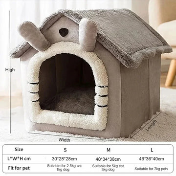 Indoor dog house tent for small dogs with removable washable cushion