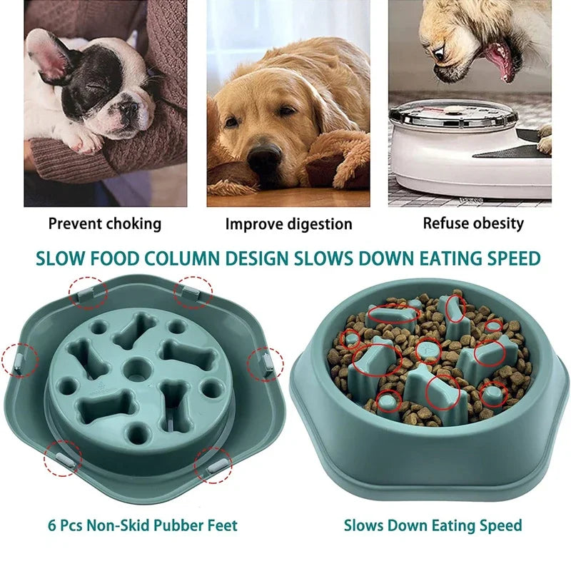 New Slow Feeder Dog Bowl Anti-choking Puppy Food Bowl Anti-slip Pet Slow Eating Dog Dishes Puzzle Feeders for Dogs Small Medium