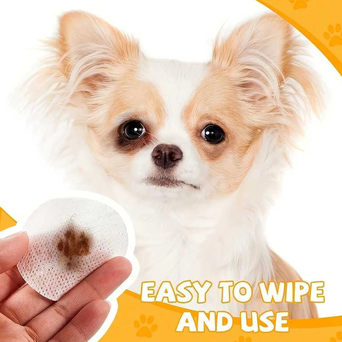 Farienne 100pcs Pet Eye And Ear Wipes for Dogs And Cats Gentle Non-Irritating Tear Stain Remover Cleaning Wipes