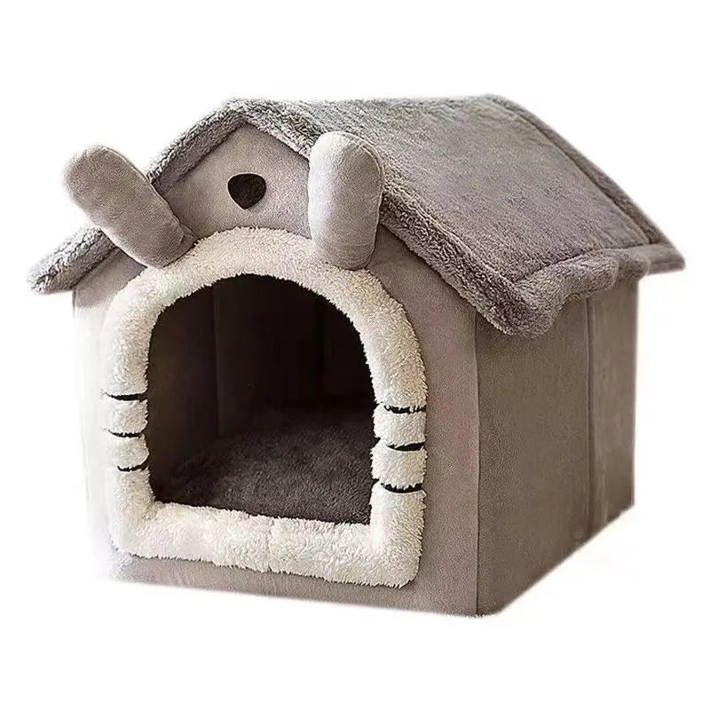 Indoor dog house tent for small dogs with removable washable cushion