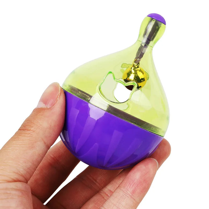 Interactive pet feeding ball toy for cats and dogs with food dispenser