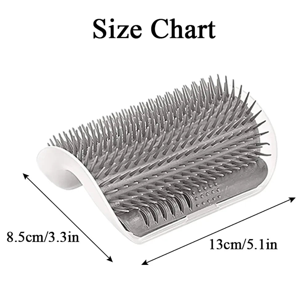 Cat corner grooming brush for hair removal and self-grooming