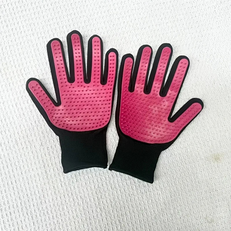 2-piece pet hair removal gloves for dogs and cats grooming