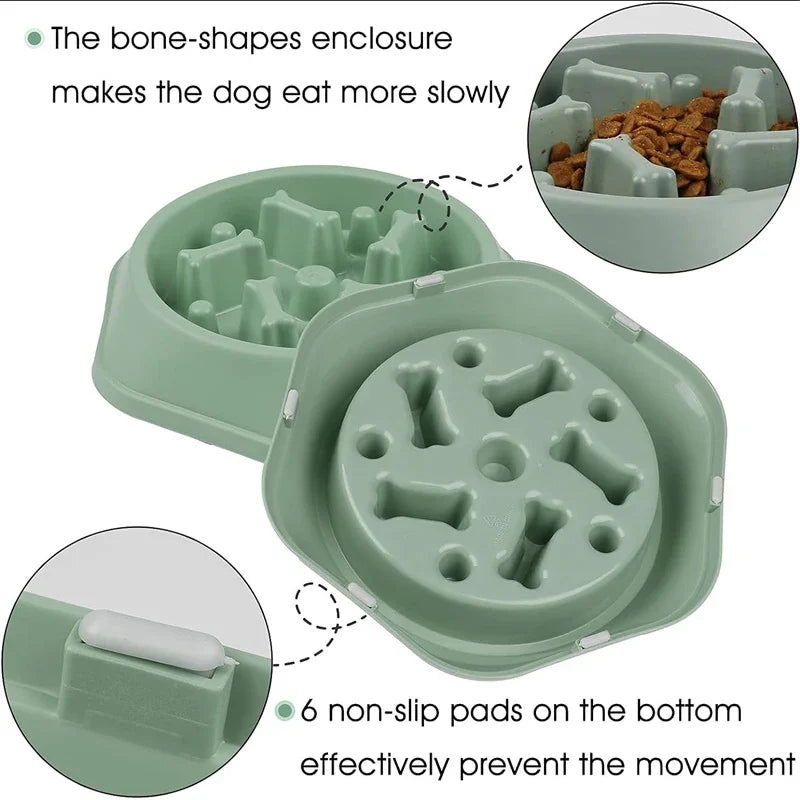 New Slow Feeder Dog Bowl Anti-choking Puppy Food Bowl Anti-slip Pet Slow Eating Dog Dishes Puzzle Feeders for Dogs Small Medium