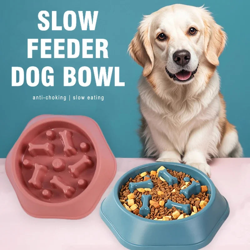 New Slow Feeder Dog Bowl Anti-choking Puppy Food Bowl Anti-slip Pet Slow Eating Dog Dishes Puzzle Feeders for Dogs Small Medium