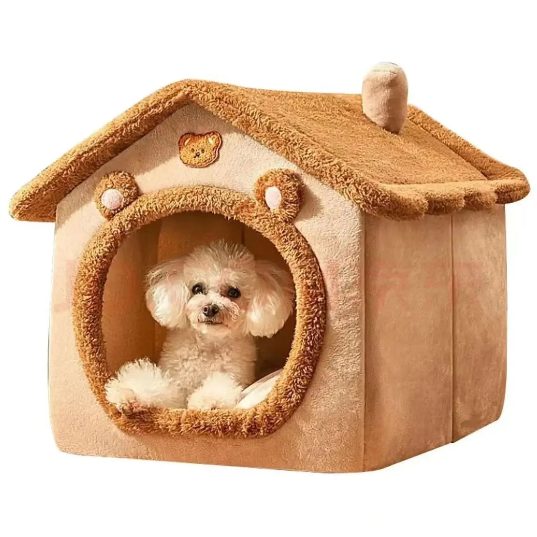 Indoor dog house tent for small dogs with removable washable cushion