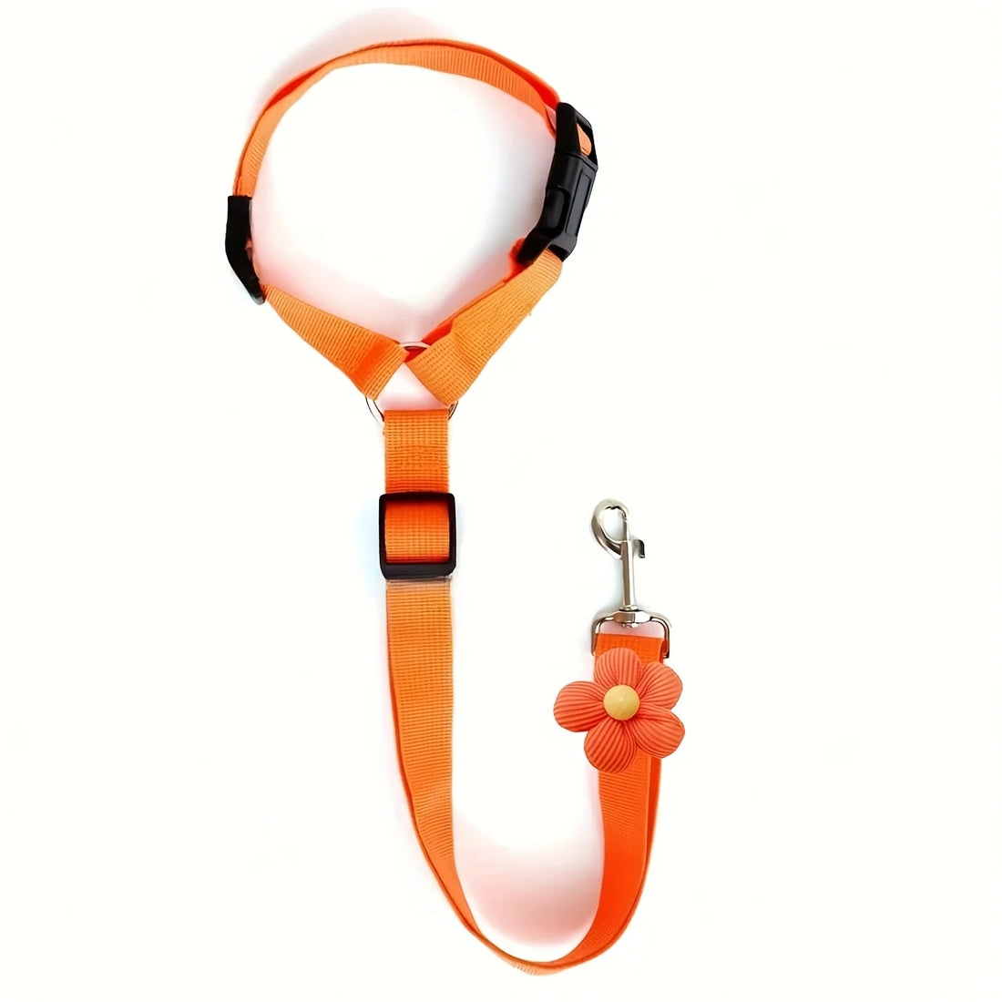 Dog seat belt for car travel with adjustable pet safety tether
