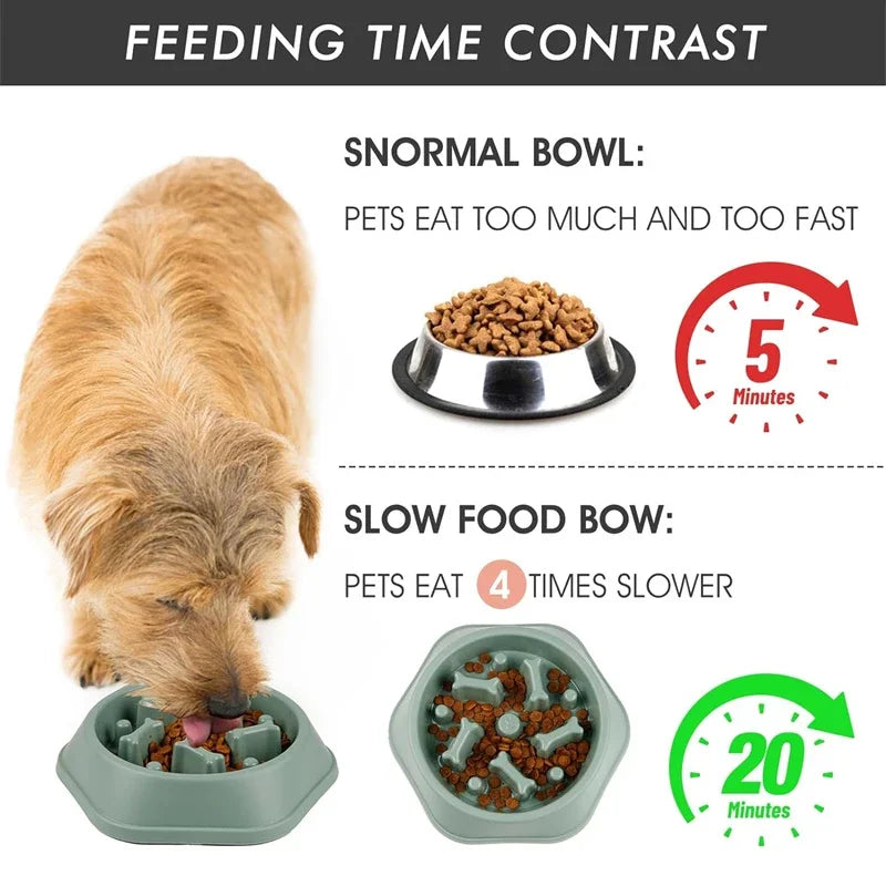 New Slow Feeder Dog Bowl Anti-choking Puppy Food Bowl Anti-slip Pet Slow Eating Dog Dishes Puzzle Feeders for Dogs Small Medium