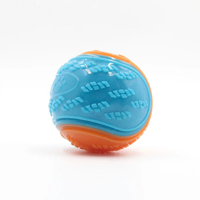 Interactive squeaky TPR dog ball toy for teeth cleaning and play