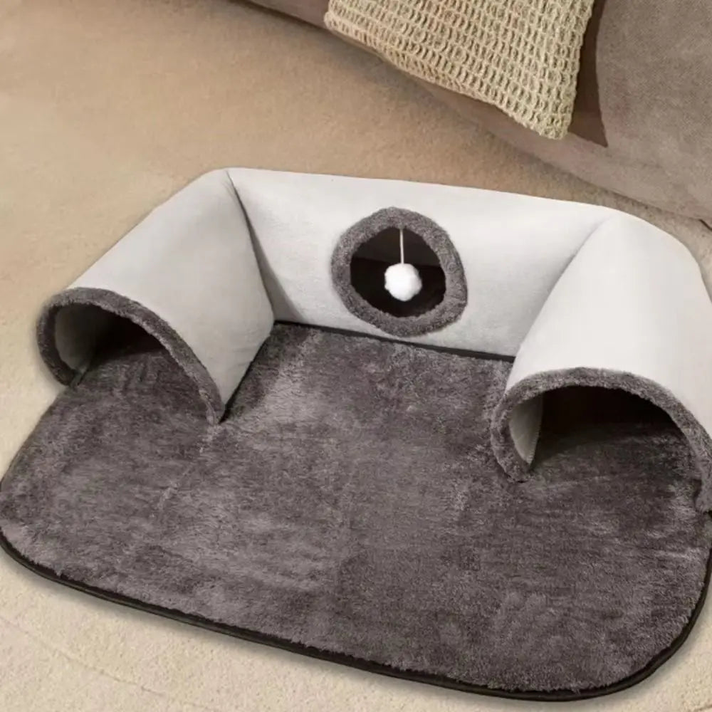 Warm Non-Slip Base Cat Tunnel Bed U-shaped Anti Dirty Cat Nest Removable Washable Cat House Pet Supplies